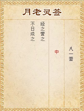 月老靈簽第81簽 中簽