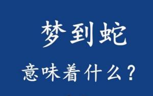 最吉利的十種夢見蛇是什么預(yù)兆